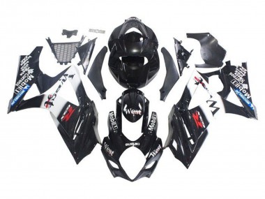 Descuento Carenados Moto Suzuki GSXR 1000 2005-2006 - Negro Brillante Blanco West