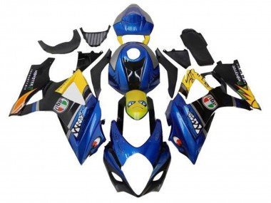 Descuento Carenados Moto Suzuki GSXR 1000 2005-2006 - Azul Amarillo Negro Tiburón