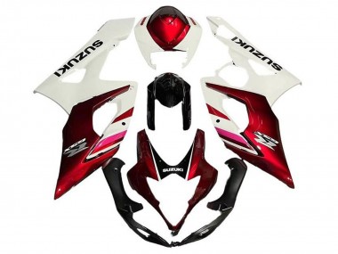Descuento Carenados Moto Suzuki GSXR 1000 2005-2006 - Blanco Rojo Caramelo Negro
