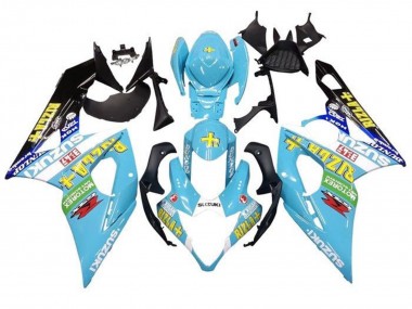 Descuento Carenados Moto Suzuki GSXR 1000 2005-2006 - Azul Claro Verde Negro Amarillo Rizla