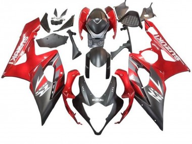 Descuento Carenado Moto Suzuki GSXR 1000 2005-2006 - Negro Mate Rojo