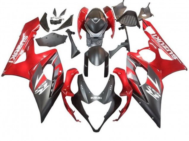 Descuento Carenado Moto Suzuki GSXR 1000 2005-2006 - Negro Mate Rojo