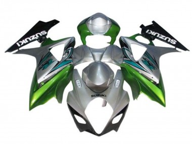 Descuento Carenados Moto Suzuki GSXR 1000 2005-2006 - Plata Verde Negro