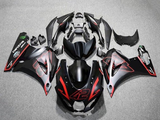 Descuento Carenados Moto Suzuki GSXR1000 2017-2024 - Negro Mate Rojo 42