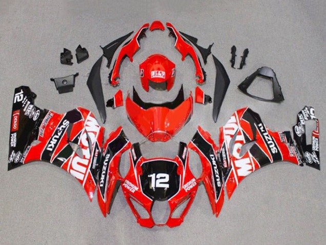 Descuento Carenados Moto Suzuki GSXR1000 2017-2024 - Rojo Blanco Negro Motul 12