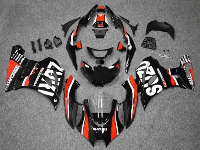 Descuento Carenados Moto Suzuki GSXR1000 2017-2024 - Negro Rojo Blanco Raya