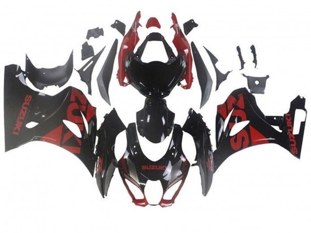 Descuento Carenados Moto Suzuki GSXR1000 2017-2024 - Negro Rojo Oscuro