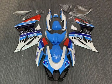 Descuento Carenados Moto Suzuki GSXR1000 2017-2024 - Blanco Azul Raya Rojo Motul