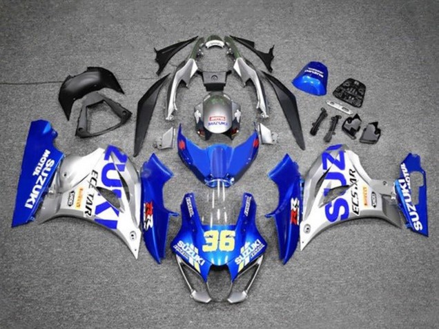Descuento Carenados Moto Suzuki GSXR1000 2017-2024 - Azul Plata Ecstar 36
