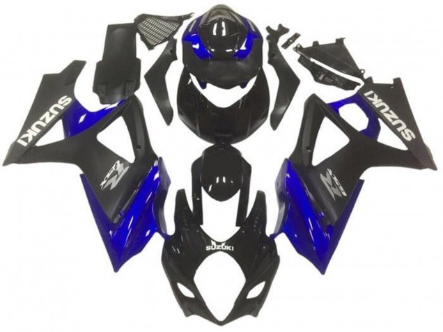 Descuento Carenados Moto Suzuki GSXR 1000 2007-2008 - Negro Brillante Negro Mate Azul Gris