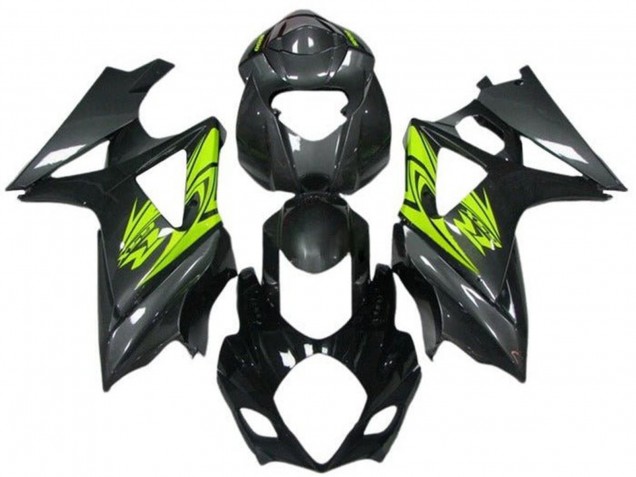 Descuento Carenados Moto Suzuki GSXR 1000 2007-2008 - Negro Neon Amarillo