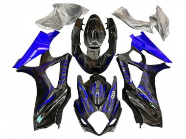 Descuento Carenados Moto Suzuki GSXR 1000 2007-2008 - Negro Azul Llama