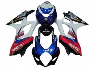 Descuento Carenados Moto Suzuki GSXR 1000 2007-2008 - Blanco Azul Rojo Negro Makita