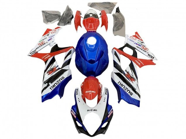 Descuento Carenados Moto Suzuki GSXR 1000 2007-2008 - Blanco Rojo Azul Negro