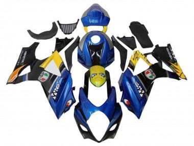 Descuento Carenados Moto Suzuki GSXR 1000 2007-2008 - Azul Amarillo Negro Tiburón