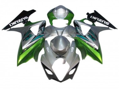 Descuento Carenados Moto Suzuki GSXR 1000 2007-2008 - Plata Verde Negro