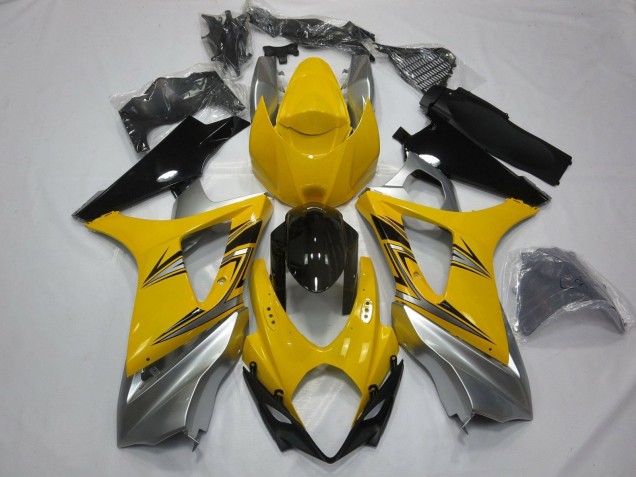 Descuento Carenados Moto Suzuki GSXR 1000 2007-2008 - Amarillo Plata Negro