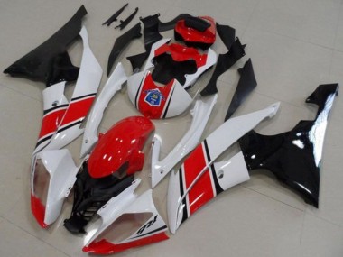 Descuento Plásticos Moto ABS Yamaha YZF R6 2008-2016 - Blanco Rojo Negro Brillante