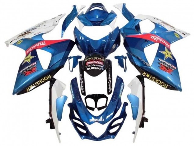 Descuento Carenados Moto Suzuki GSXR 1000 2009-2016 - Blanco Azul Claro Rojo Amarillo Rockstar