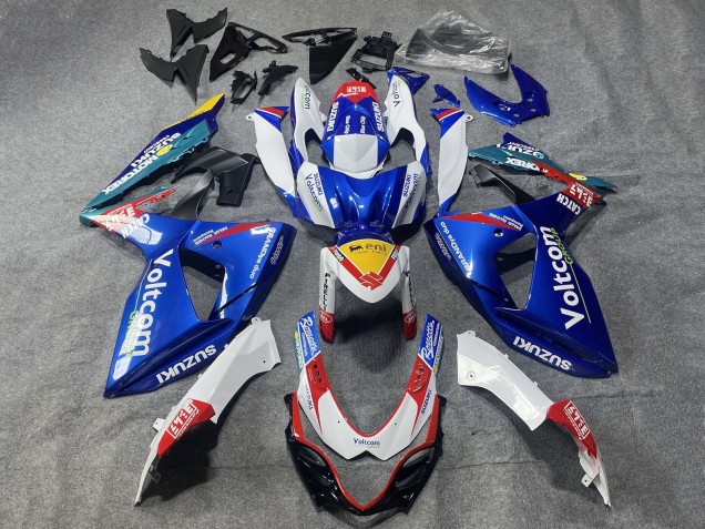 Descuento Carenados Moto Suzuki GSXR 1000 2009-2016 - Blanco Azul Rojo Amarillo Voltcom