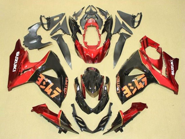 Descuento Kits Carenado Moto Suzuki GSXR 1000 2009-2016 - Rojo Negro