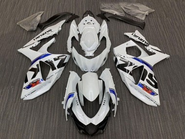 Descuento Carenado Moto Suzuki GSXR 1000 2009-2016 - Blanco Azul Raya