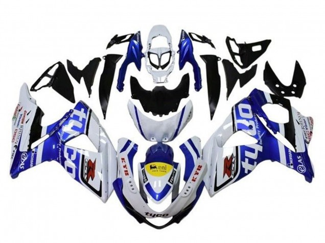 Descuento Carenados Moto Suzuki GSXR 1000 2009-2016 - Blanco Azul Amarillo Negro Tyco