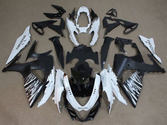 Descuento Carenados Moto Suzuki GSXR 1000 2009-2016 - Blanco Negro Plata Checker