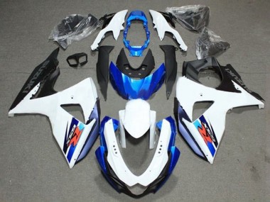 Descuento Carenado Moto Suzuki GSXR 1000 2009-2016 - Blanco Azul Negro