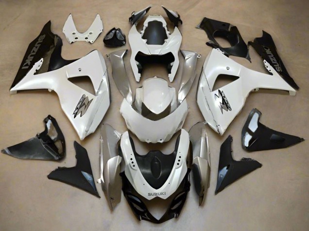 Descuento Carenados Moto Suzuki GSXR 1000 2009-2016 - Blanco Perla Plata Negro Mate