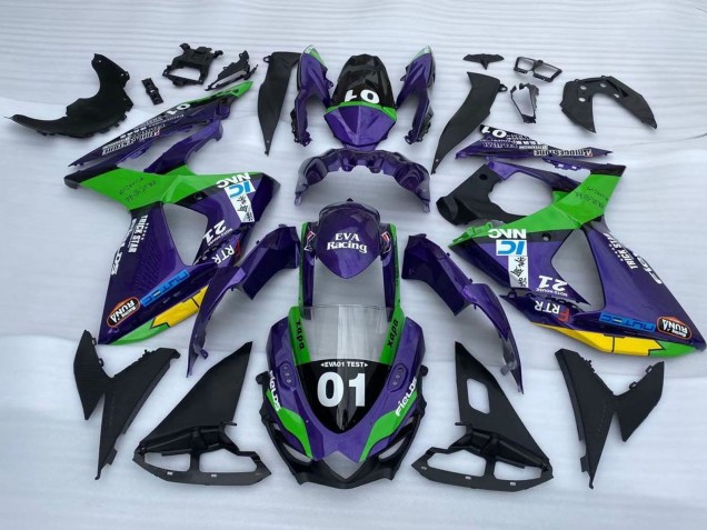 Descuento Carenados Moto Suzuki GSXR 1000 2009-2016 - Púrpura Verde Negro Amarillo 01