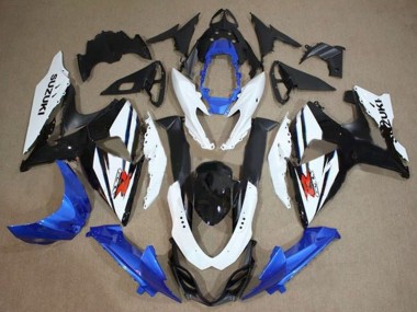 Descuento Kit Carenados Moto Suzuki GSXR 1000 2009-2016 - Blanco Azul Negro
