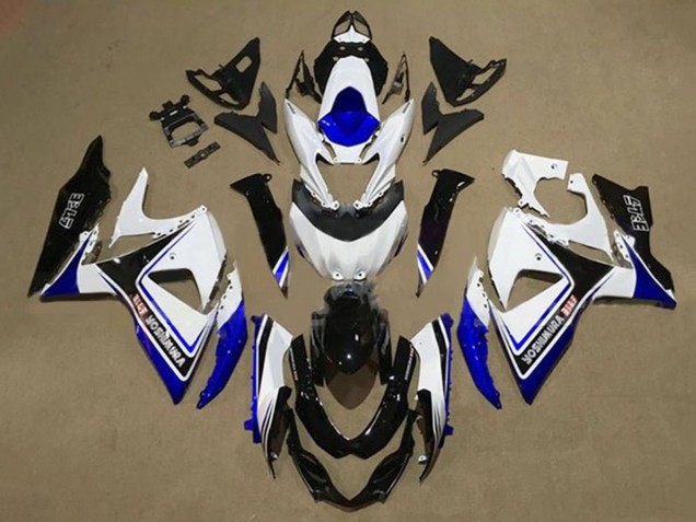Descuento Carenados Moto Suzuki GSXR 1000 2009-2016 - Blanco Azul Negro Yoshimura