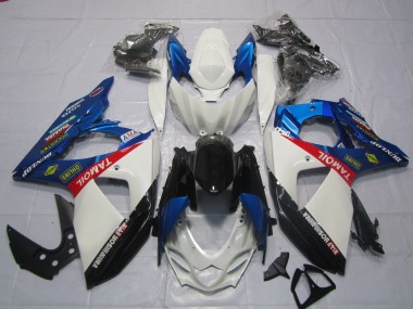Descuento Carenados Moto Suzuki GSXR 1000 2009-2016 - Blanco Azul Rojo Negro TaMobil