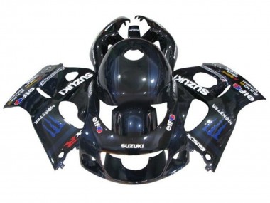 Descuento Carenados Moto Suzuki GSXR 600 / GSXR 750 1996-2000 - Negro Azul Oscuro Monstruo
