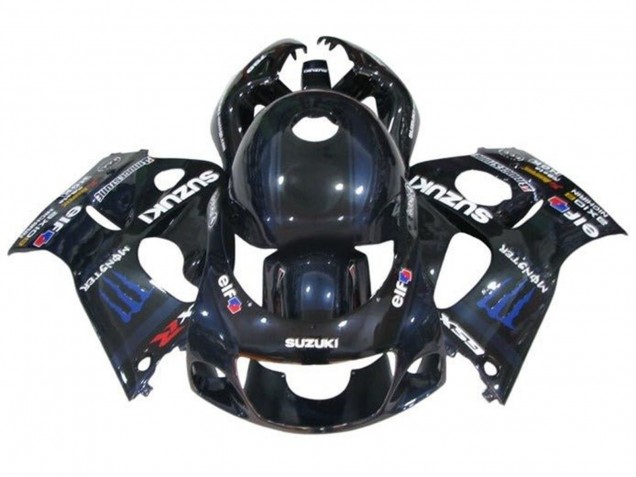 Descuento Carenados Moto Suzuki GSXR 600 / GSXR 750 1996-2000 - Negro Azul Oscuro Monstruo