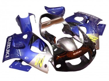 Descuento Carenados Moto Suzuki GSXR 600 / GSXR 750 1996-2000 - Azul Plata Negro