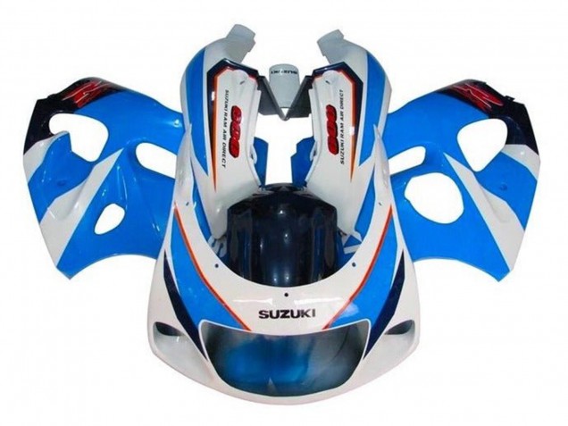Descuento Carenados Moto Suzuki GSXR 600 / GSXR 750 1996-2000 - Azul Blanco Rojo
