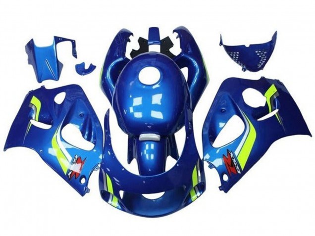 Descuento Carenados Moto Suzuki GSXR 600 / GSXR 750 1996-2000 - Azul Amarillo Blanco