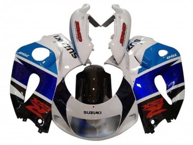 Descuento Carenados Moto Suzuki GSXR 600 / GSXR 750 1996-2000 - Blanco Negro Double Azul Rojo