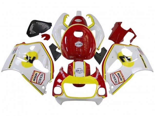 Descuento Carenados Moto Suzuki GSXR 600 / GSXR 750 1996-2000 - Blanco Rojo Amarillo Texaco