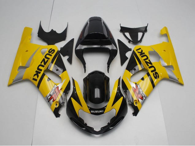 Descuento Carenado Moto Suzuki GSXR 600 / GSXR 750 2001-2003 - Amarillo Plata Negro Brillante