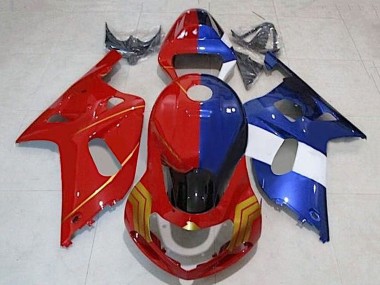 Descuento Carenados Moto Suzuki GSXR 600 / GSXR 750 2001-2003 - Rojo Azul Dividir Oro