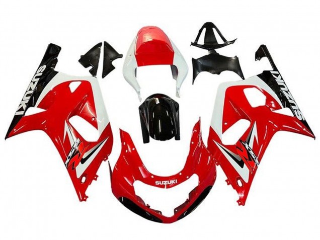 Descuento Carenados Moto Suzuki GSXR 600 / GSXR 750 2001-2003 - Rojo Blanco Negro Brillante