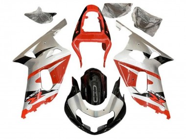 Descuento Carenados Moto Suzuki GSXR 600 / GSXR 750 2001-2003 - Plata Rojo Negro Brillante