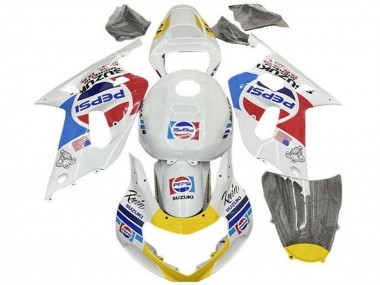 Descuento Carenados Moto Suzuki GSXR 600 / GSXR 750 2001-2003 - Blanco Azul Rojo Amarillo Pepsi