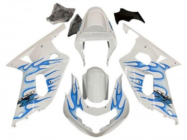 Descuento Carenados Moto Suzuki GSXR 600 / GSXR 750 2001-2003 - Blanco Azul Llama