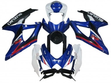 Descuento Carenados Moto Suzuki GSXR 600 / GSXR 750 2008-2010 - Blanco Azul Rojo Negro