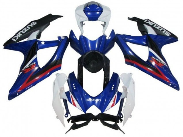 Descuento Carenados Moto Suzuki GSXR 600 / GSXR 750 2008-2010 - Blanco Azul Rojo Negro