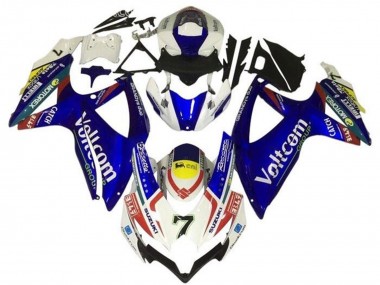 Descuento Carenados Moto Suzuki GSXR 600 / GSXR 750 2008-2010 - Blanco Azul Amarillo Rojo Voltcom 7
